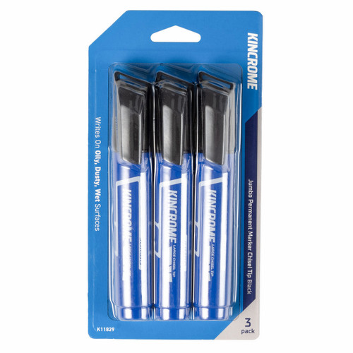 Kincrome K11829 - Jumbo Permanent Marker - Chisel Point Black - 3 Pack
